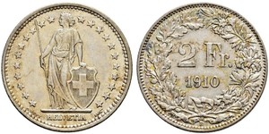 2 Franc Suiza Plata 