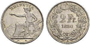 2 Franc Suiza Plata 