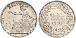 2 Franc Suiza Plata 