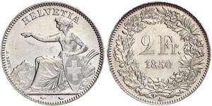 2 Franc Suiza Plata 