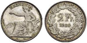 2 Franc Suiza Plata 