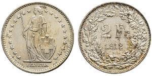 2 Franc Suiza Plata 