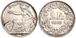 2 Franc Suiza Plata 