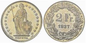 2 Franc Suiza Plata 