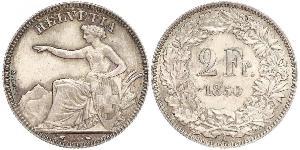 2 Franc Suiza Plata 