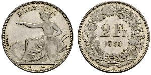 2 Franc Suiza Plata 