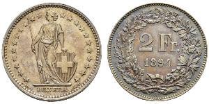 2 Franc Suiza Plata 