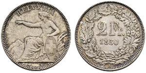2 Franc Suiza Plata 