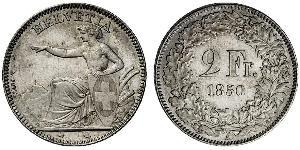 2 Franc Suiza Plata 