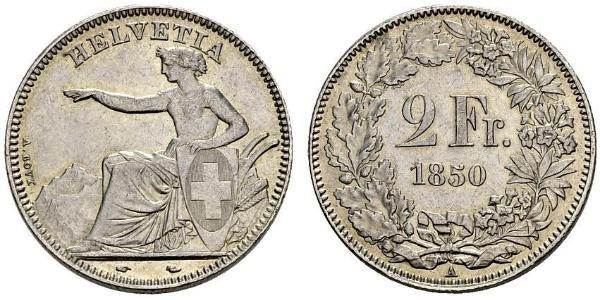 2 Franc Suiza Plata 
