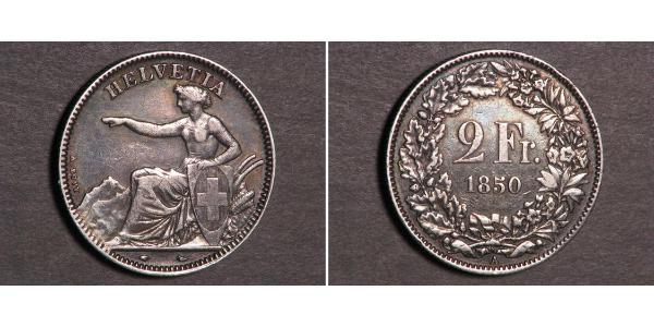 2 Franc Suiza Plata 