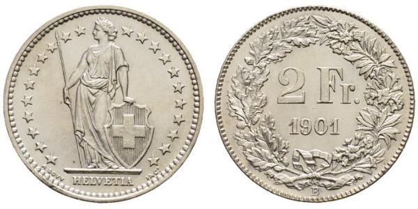 2 Franc Suiza Plata 