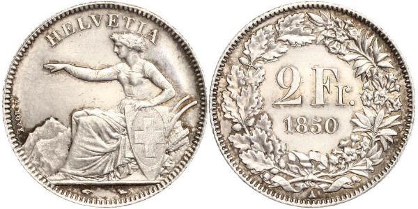 2 Franc Suiza Plata 