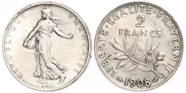 2 Franc Tercera República Francesa (1870-1940)  Plata 