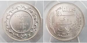 2 Franc Túnez Plata 