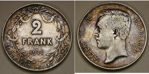 2 Franc Belgien Silber 