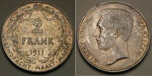 2 Franc Belgien Silber 