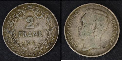 2 Franc Belgien Silber 