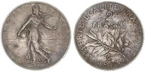 2 Franc Dritte Französische Republik (1870-1940)  Silber 