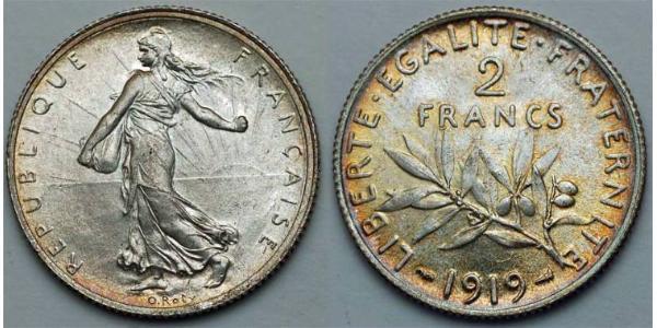 2 Franc Dritte Französische Republik (1870-1940)  Silber 