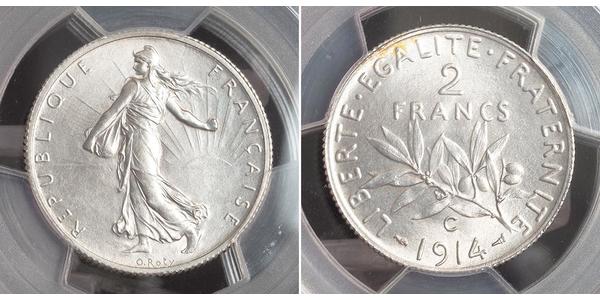 2 Franc Dritte Französische Republik (1870-1940)  Silber 