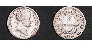 2 Franc Erstes Kaiserreich (1804-1814) Silber Napoleon Bonaparte(1769 - 1821)