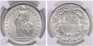 2 Franc Schweiz Silber 