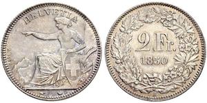 2 Franc Schweiz Silber 