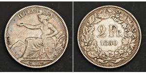 2 Franc Schweiz Silber 