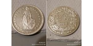 2 Franc Schweiz Silber 