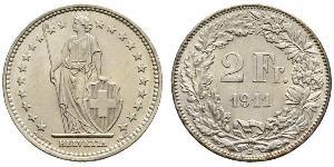 2 Franc Schweiz Silber 