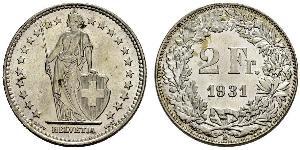 2 Franc Schweiz Silber 