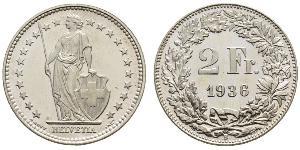 2 Franc Schweiz Silber 