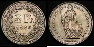 2 Franc Schweiz Silber 