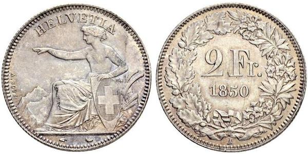 2 Franc Schweiz Silber 