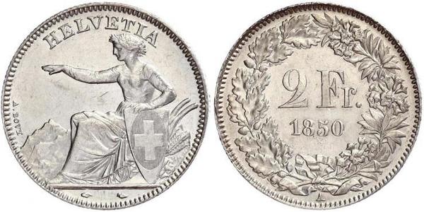 2 Franc Schweiz Silber 