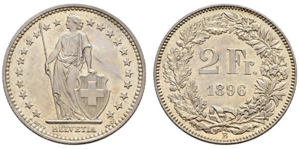 2 Franc Schweiz Silber 