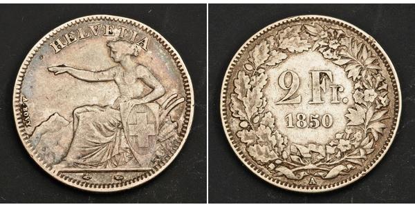 2 Franc Schweiz Silber 
