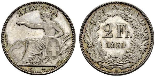 2 Franc Schweiz Silber 
