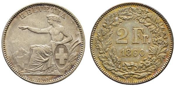 2 Franc Schweiz Silber 