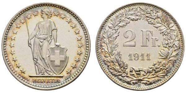 2 Franc Schweiz Silber 