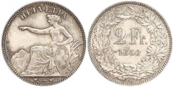 2 Franc Schweiz Silber 