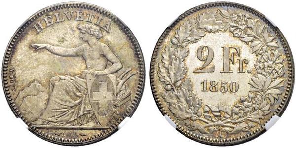 2 Franc Schweiz Silber 