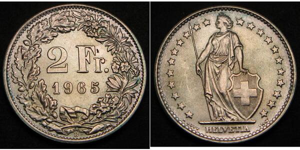 2 Franc Schweiz Silber 