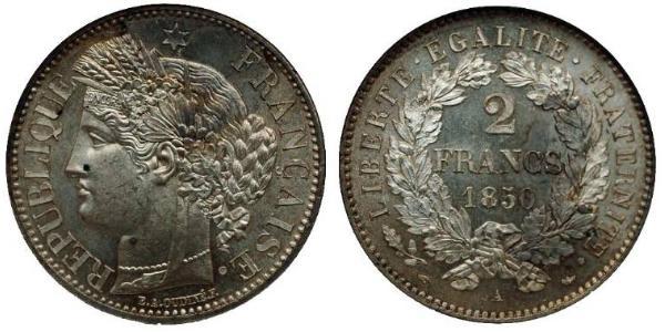 2 Franc Zweite Französische Republik (1848-1852) Silber 