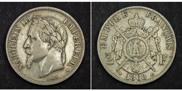 2 Franc Zweites Kaiserreich (1852-1870) Silber Napoleon III (1808-1873)
