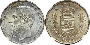 2 Franc null Silber Leopold II (1835 - 1909)