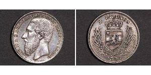 2 Franc Congo Free State (1885 - 1908) Silver Leopold II of Belgium(1835 - 1909)