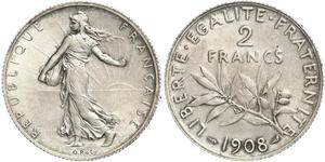 2 Franc French Third Republic (1870-1940)  Silver 