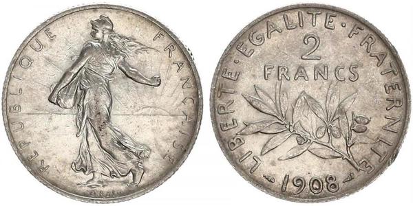 2 Franc French Third Republic (1870-1940)  Silver 